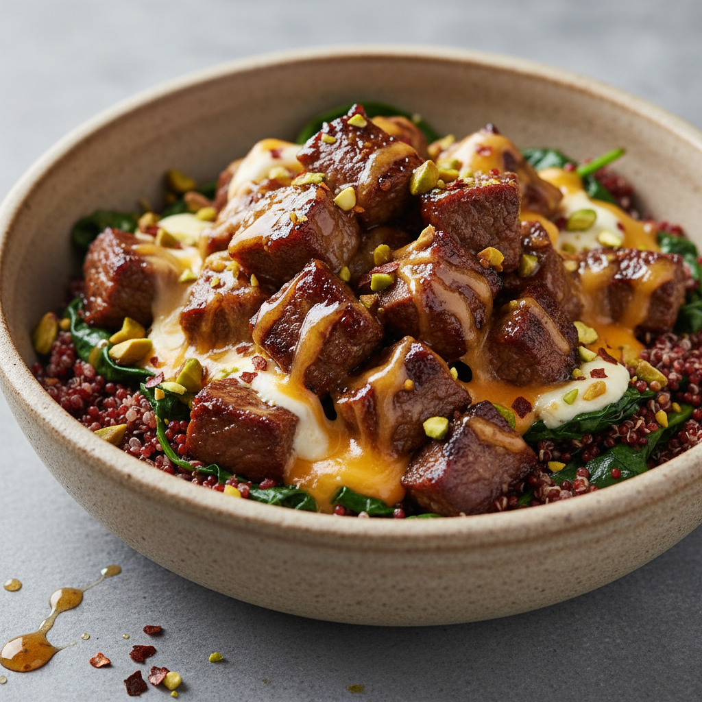 High Protein Hot Honey Beef Bowl High Protein Hot Honey Beef Bowl