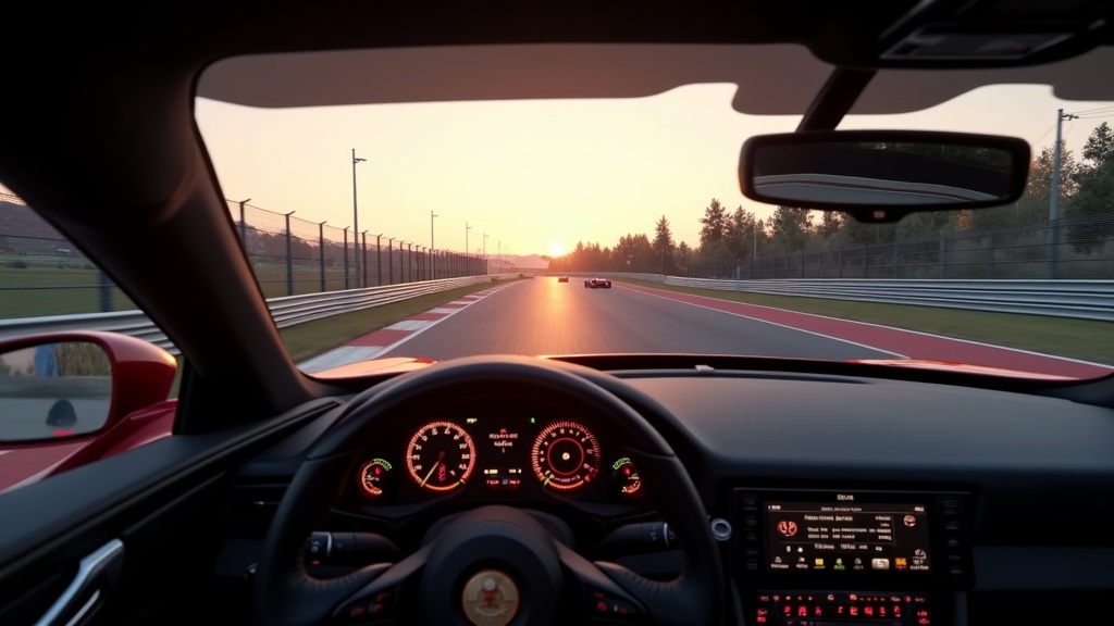 Interior detallado de un coche deportivo en Assetto Corsa VR