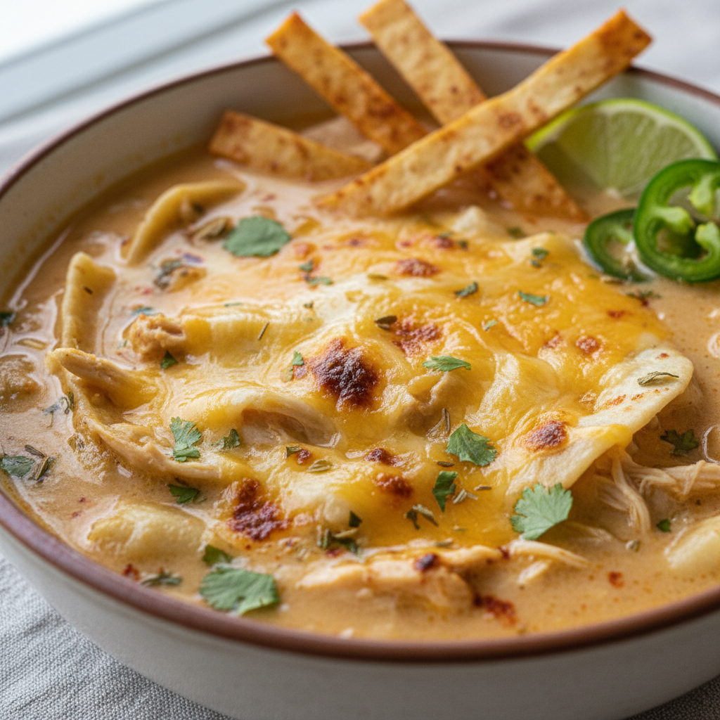 Healthy Creamy Chicken Enchilada Soup Healthy Creamy Chicken Enchilada Soup