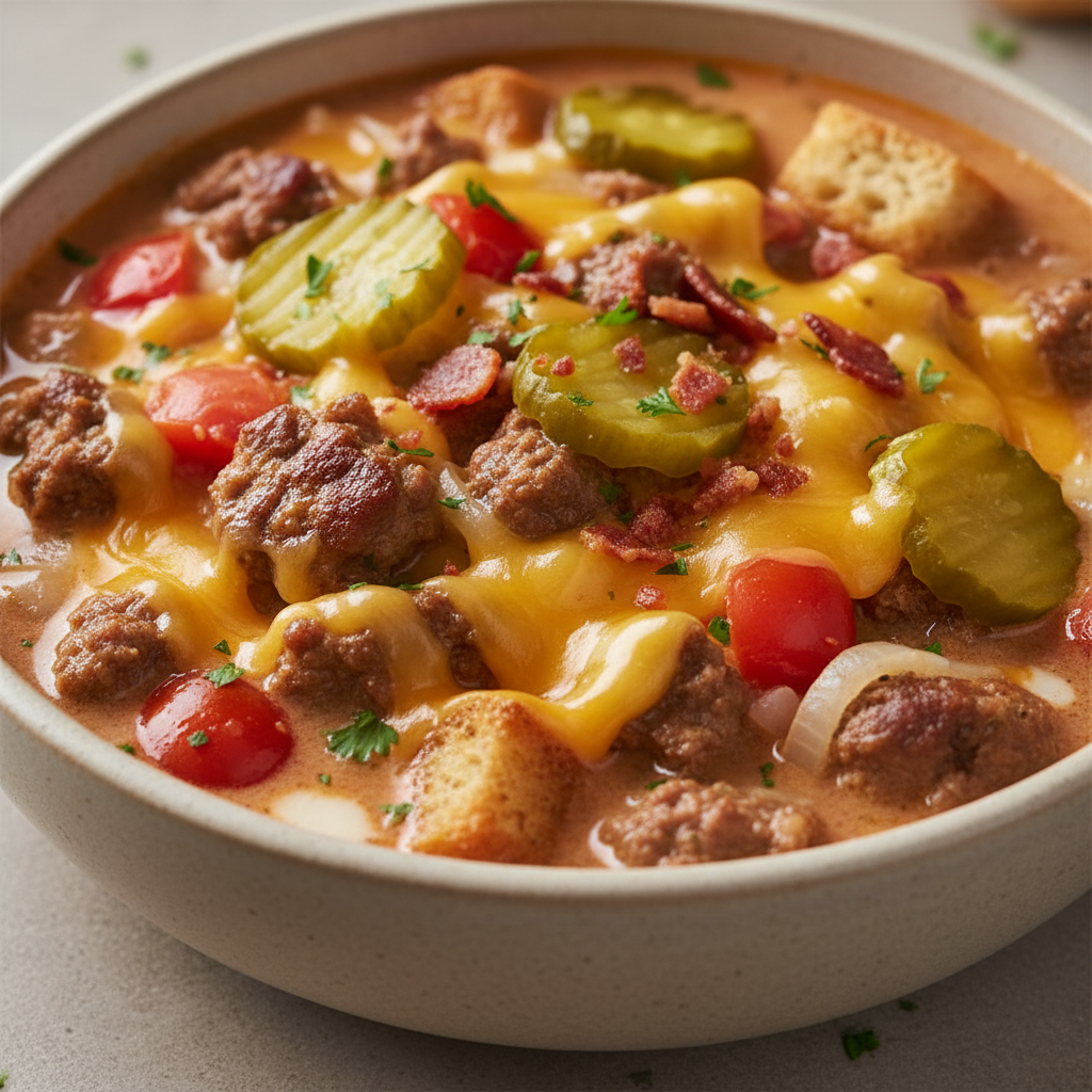 Crockpot Cheeseburger & Hamburger Soup Crockpot Cheeseburger & Hamburger Soup