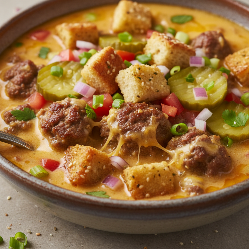 Crockpot Cheeseburger & Hamburger Soup Crockpot Cheeseburger & Hamburger Soup