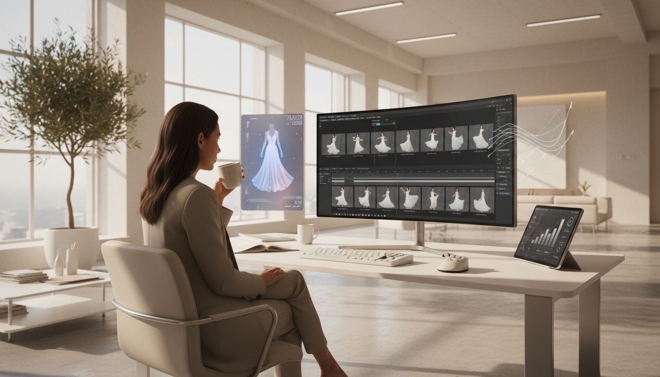 Comparação de produção de vídeos de moda com IA