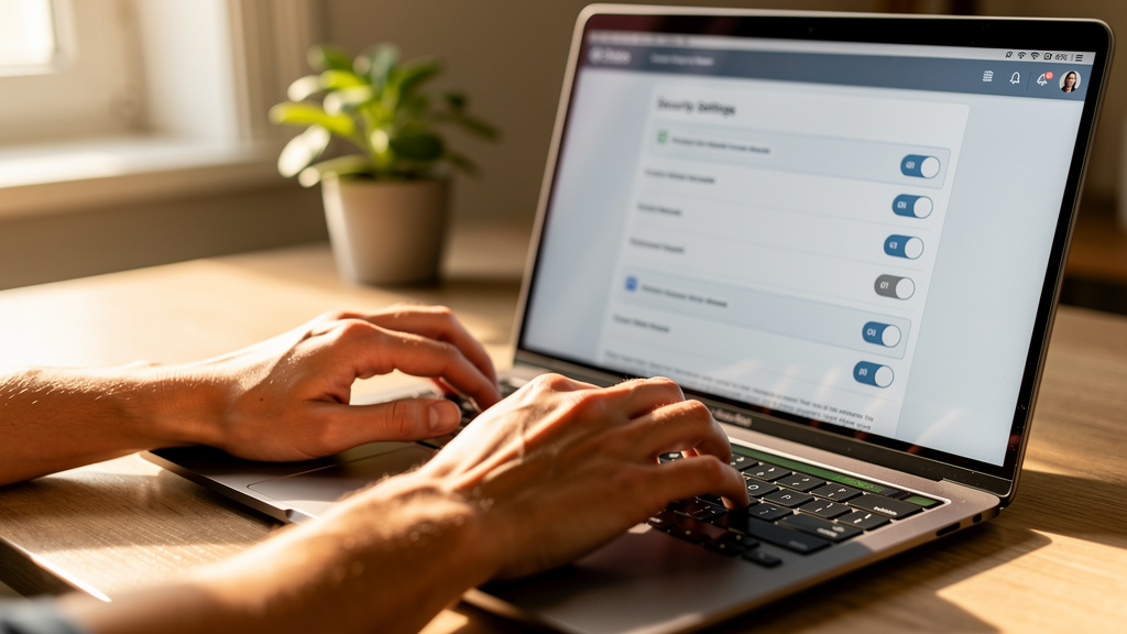 Person logging into router admin interface