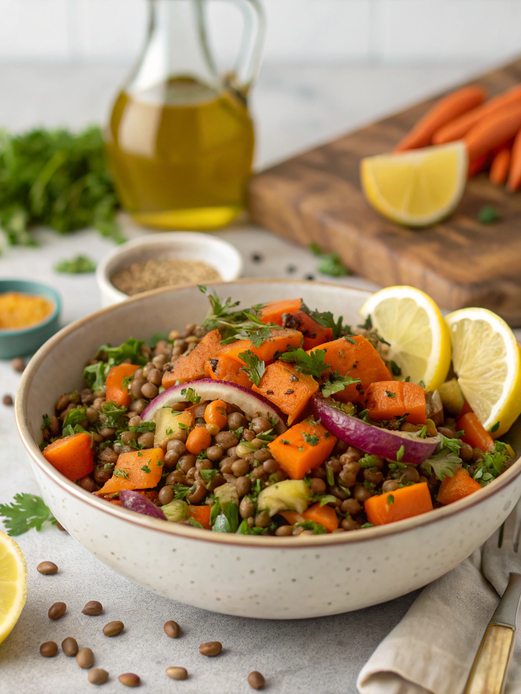 Middle Eastern Lentil & Carrot Salad