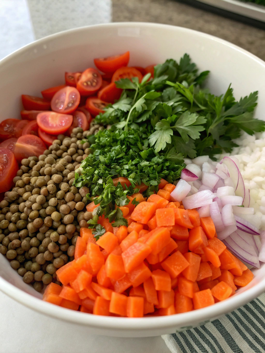 Ingredients for Middle Eastern Lentil & Carrot Salad