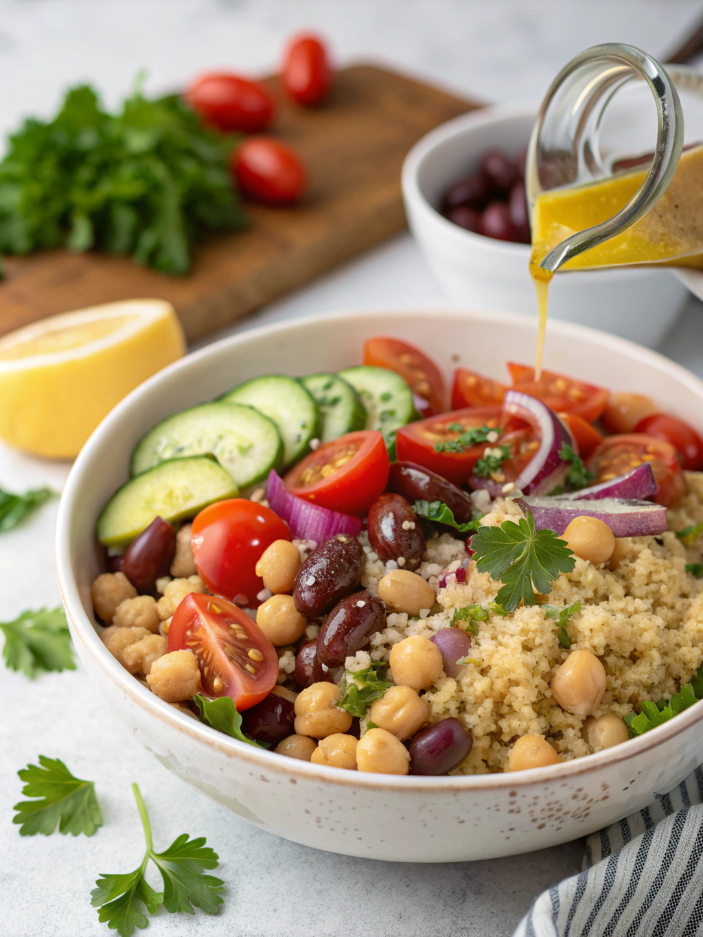 Mediterranean Bean Quinoa Salad