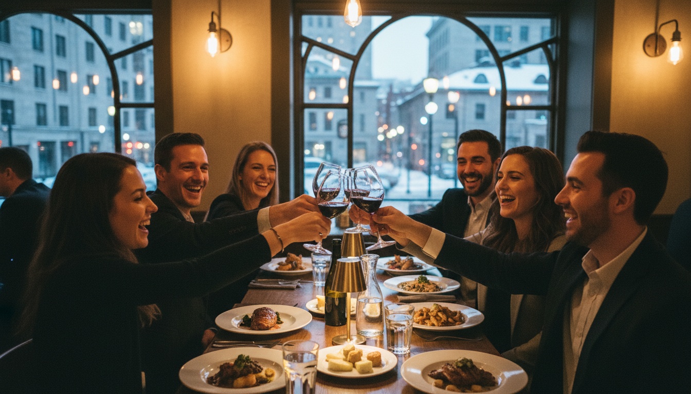 Elegant restaurant setting for business meetings