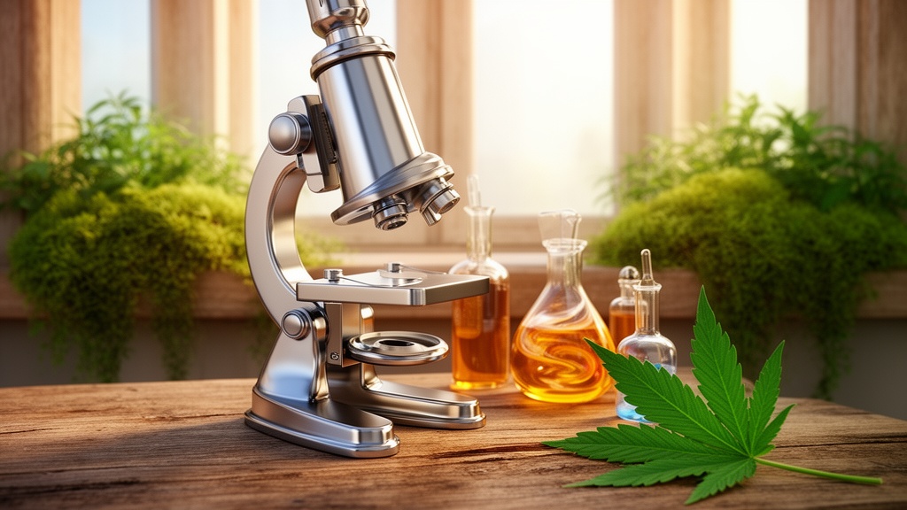 Cartoon laboratory testing CBD cream quality