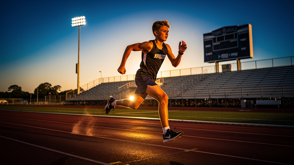 International student athlete training at American high school
