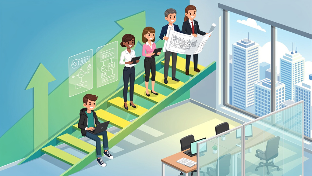 Cartoon career progression path for network engineers