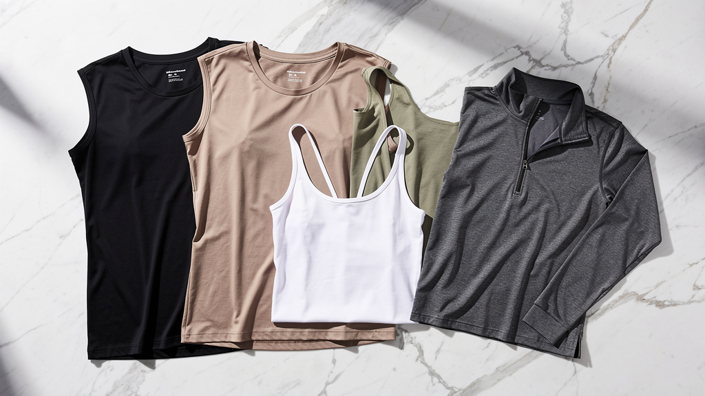 Essential athleisure tops and performance wear basics