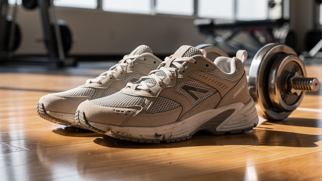 Performance training sneakers on gym floor