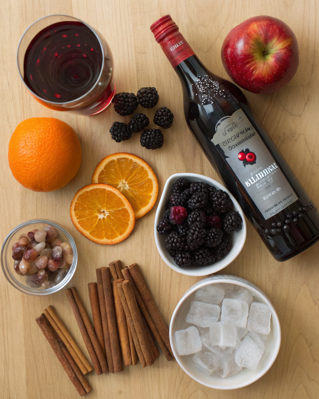 Halloween Mocktail (Batch or Single Serve) 2 Halloween Mocktail (Batch or Single Serve) ingredients laid out on clean white counter