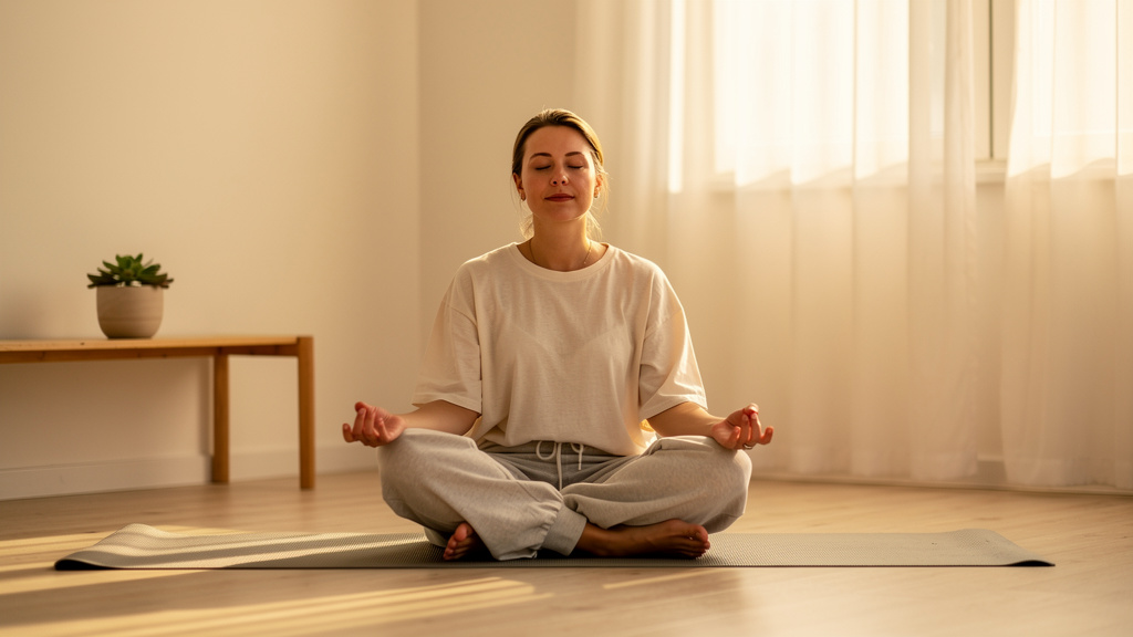 Person practicing mindfulness for emotional regulation and calm