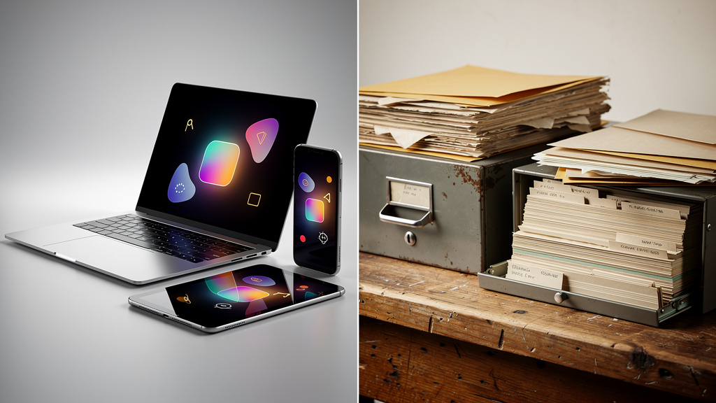 Visual contrast between traditional and modern learning approaches