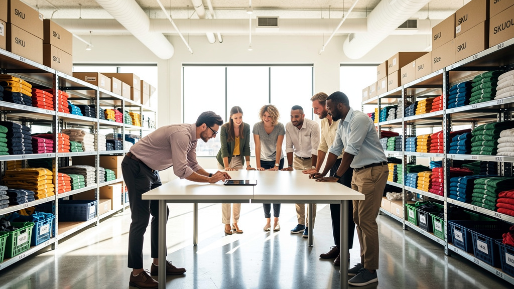 Team collaborating on inventory management strategy and training