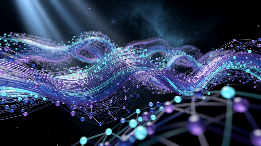 Neural network architecture visualization showing AI learning