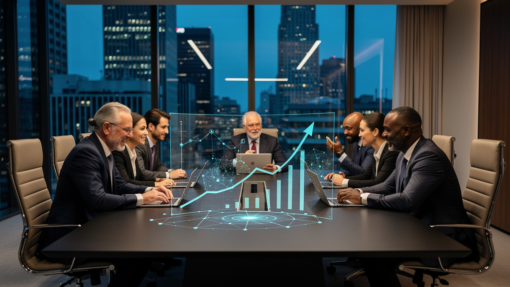 Executive team discussing AI implementation strategy