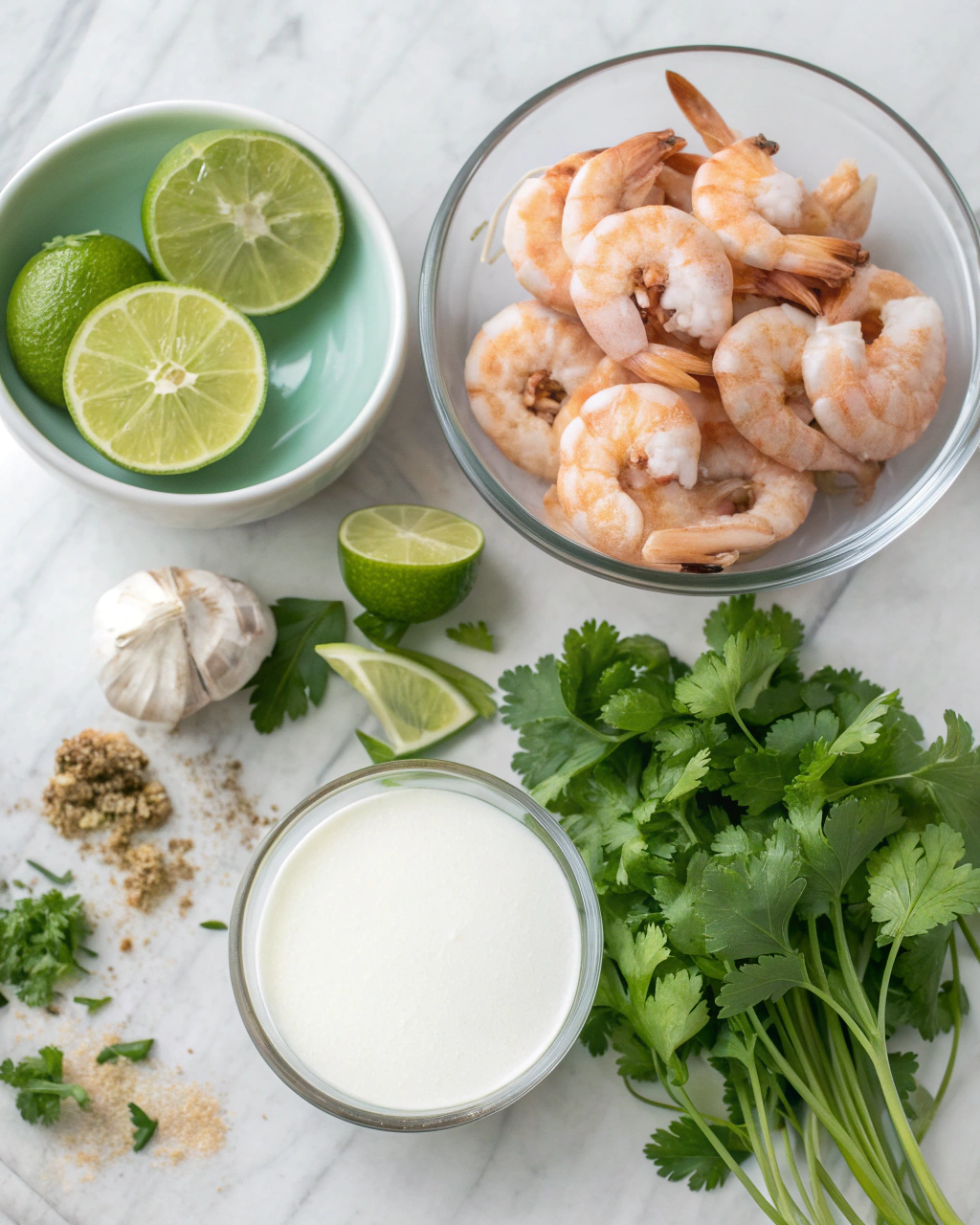 Coconut Lime Marinated and Grilled Shrimp Ingredients