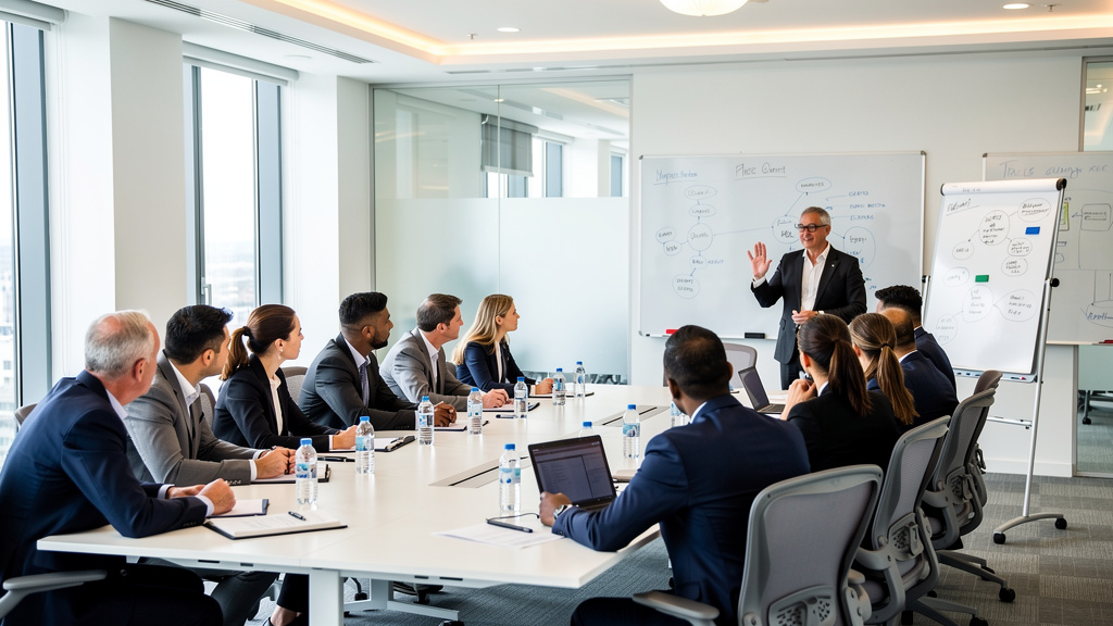 Corporate security awareness training session with diverse employees