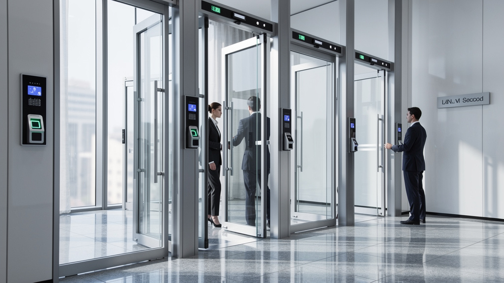 Modern security checkpoints with biometric verification systems