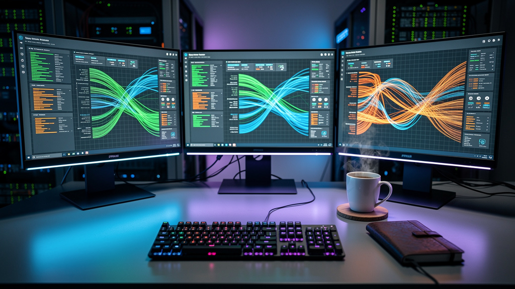 Network security monitoring dashboard tracking VPN performance