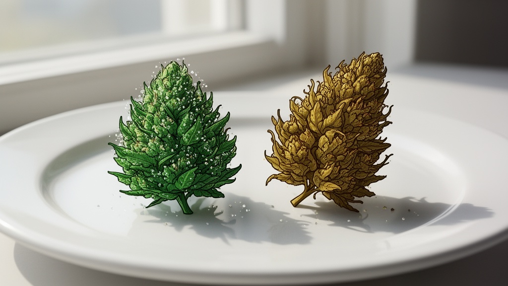 Visual comparison of premium versus low-quality CBD flower
