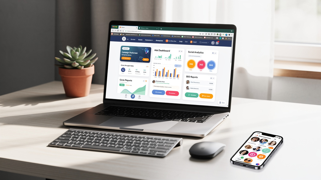 Multiple digital marketing channels displayed on modern devices