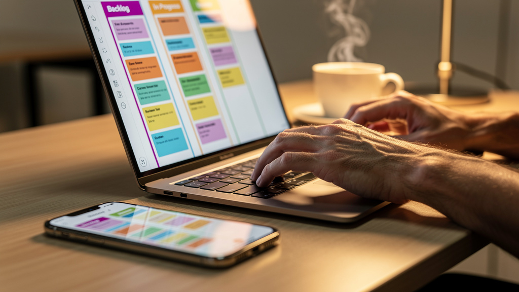 Professional using task management software features