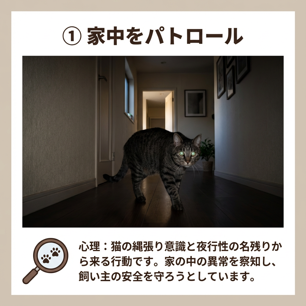 警戒する猫