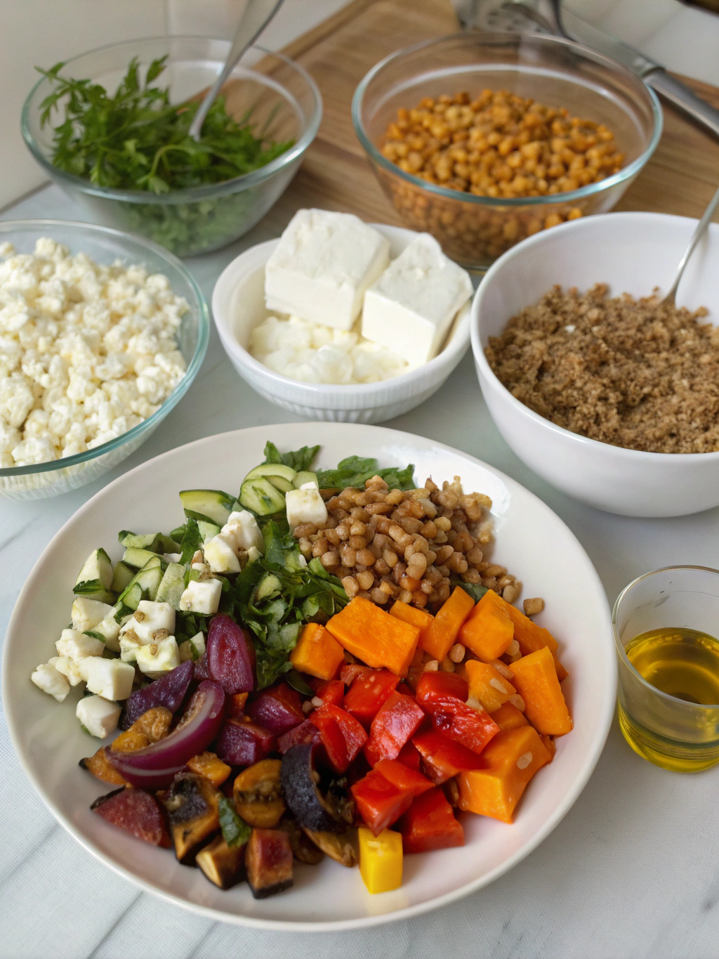 Roasting the vegetables