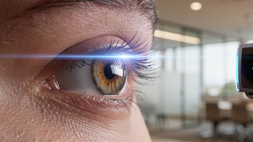 Biometric iris scan authentication in secure environment