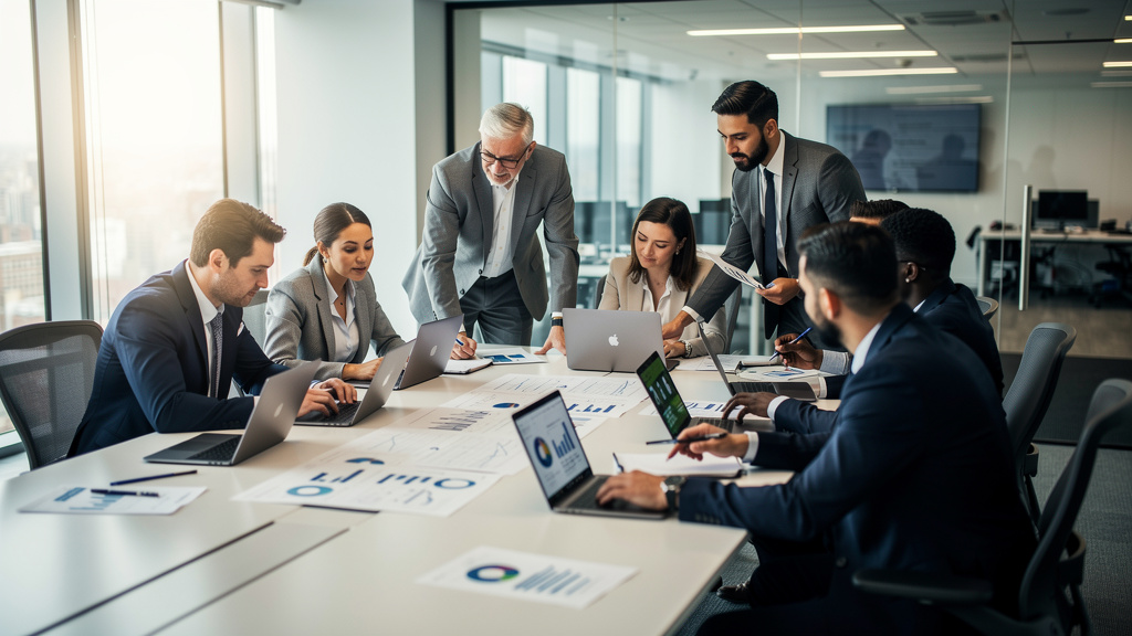 Business team collaborating on IAM implementation strategy