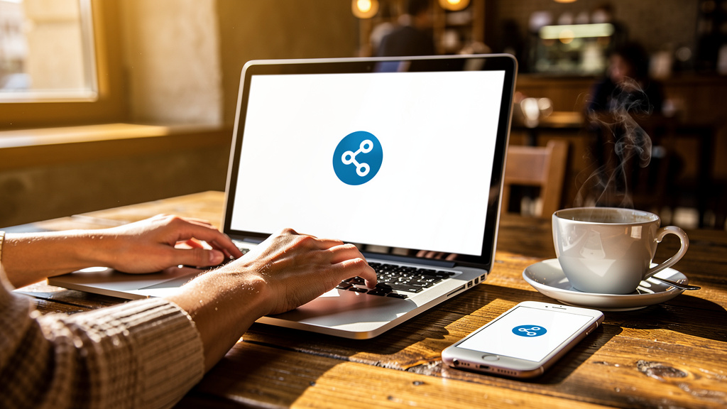 iPhone user working on public Wi-Fi network
