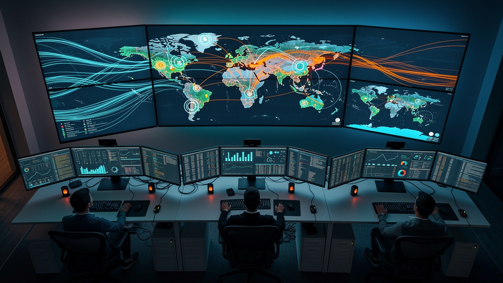 Security operations center monitoring network traffic in real-time