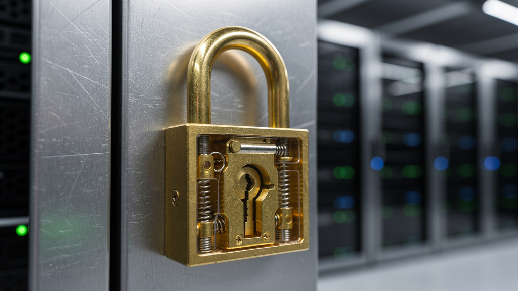 Physical and digital security layers protecting sensitive data