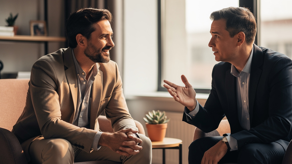 Professional coaching conversation showing active listening