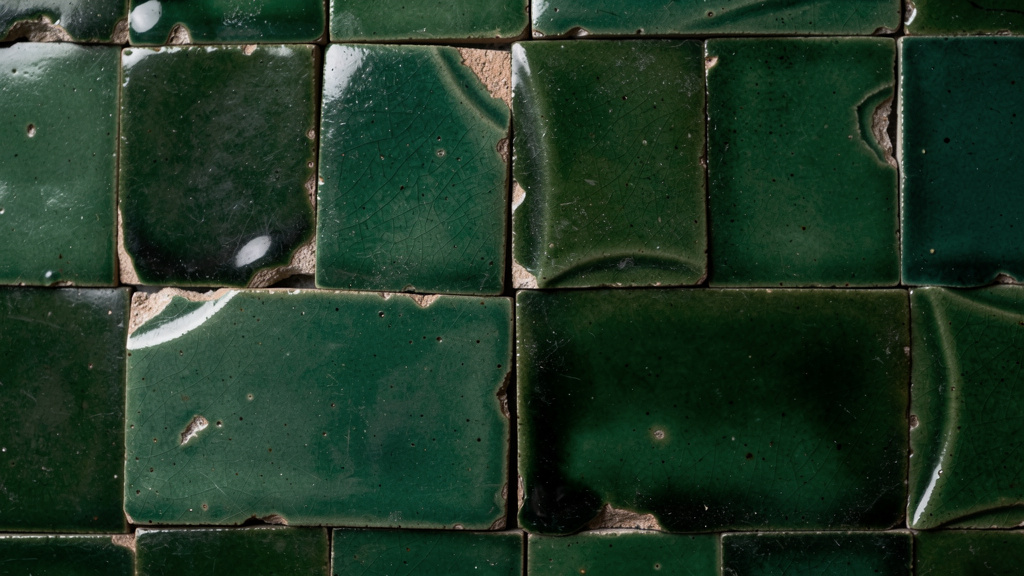 Handcrafted Zellige tiles with artisan imperfections and glazed finish