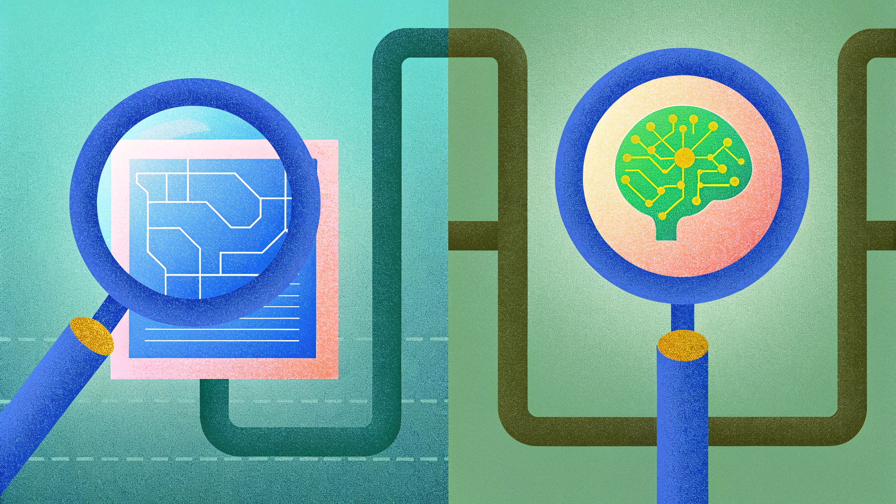 Illustration of dual-track measurement, showing traditional metrics leading to direct conversions and AI visibility leading to indirect influence.