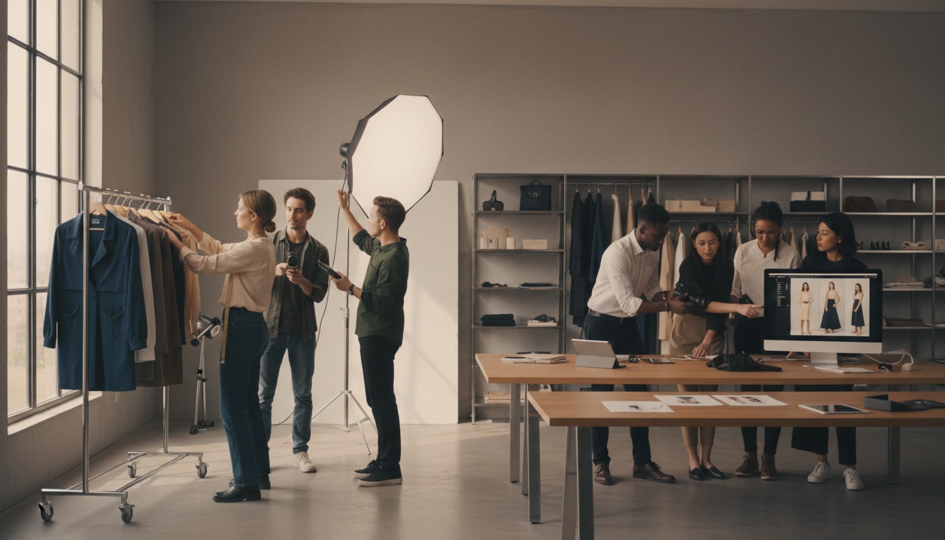 Professional fashion product photography setup