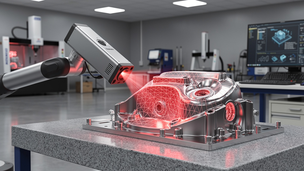 Laser scanner measuring physical component for reverse engineering