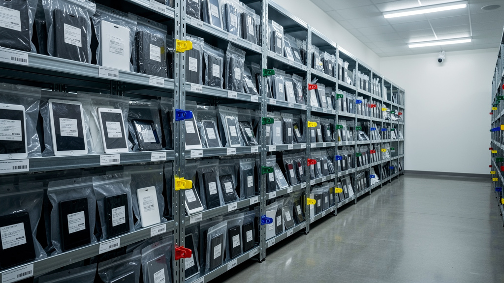 Secure evidence storage maintaining chain of custody procedures