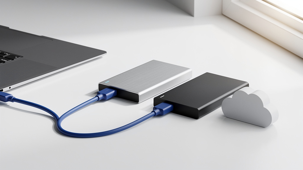 Three backup drives demonstrating data redundancy