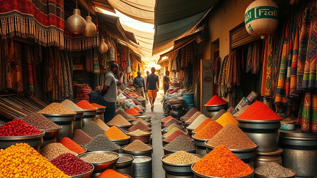 Vibrant West African marketplace