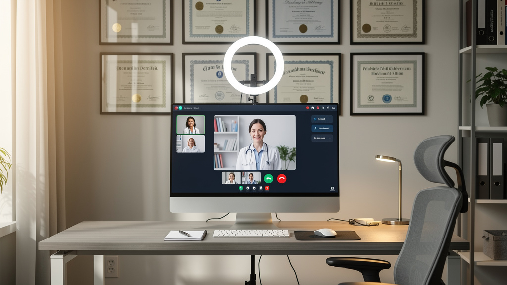 Professional video conference setup for PESCI interview