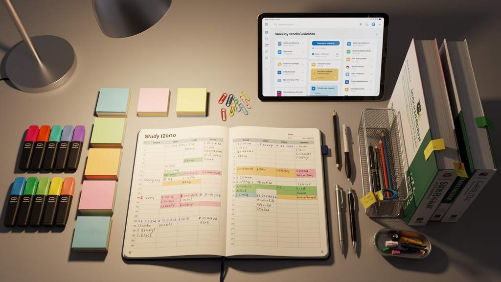 Organized study schedule and materials for PESCI preparation