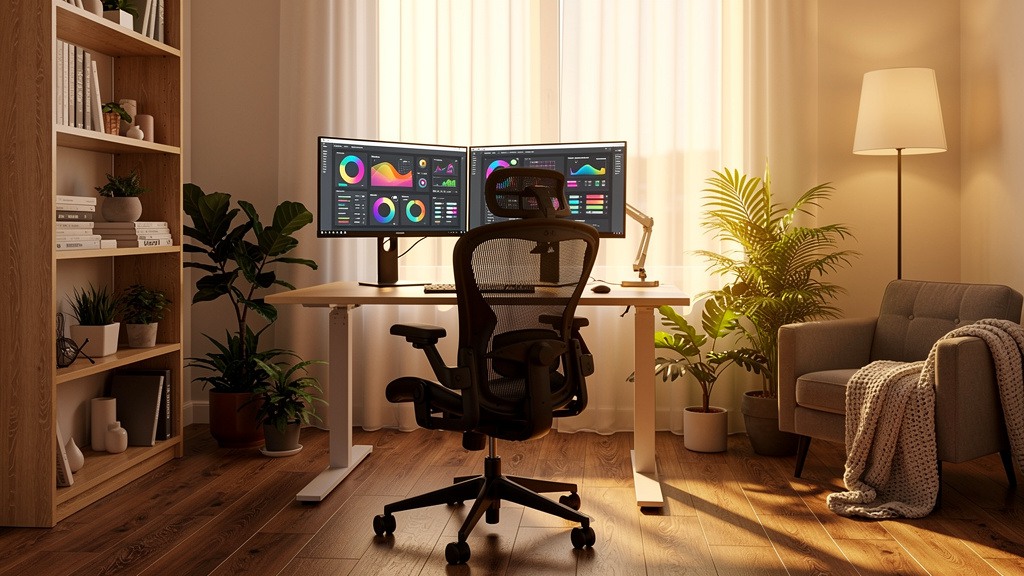 Well-designed home office for professional content creation