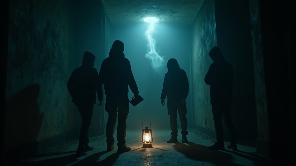 Vista en primera persona del tablero de Ouija en Phasmophobia VR