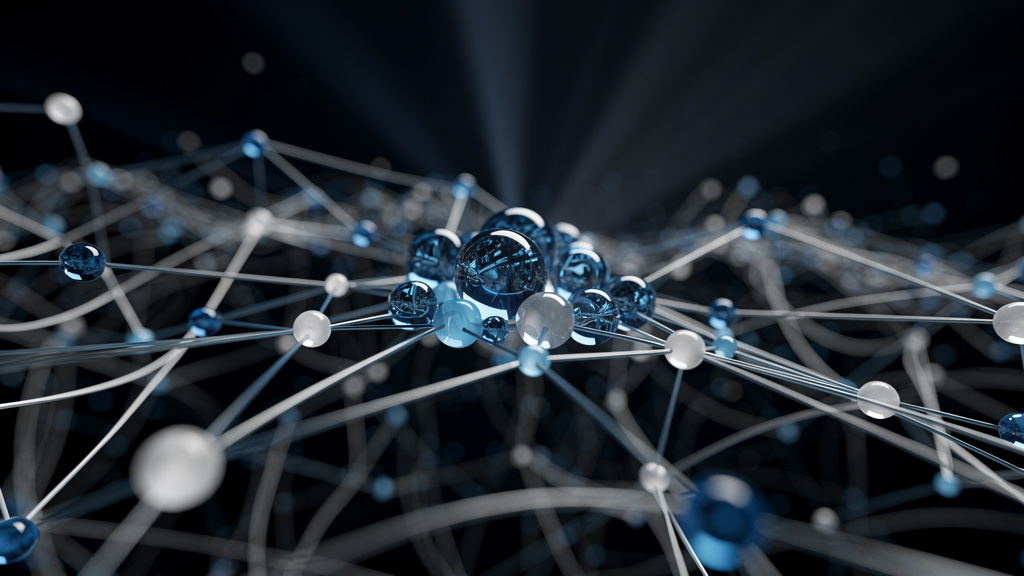Network nodes showing data aggregation and connectivity