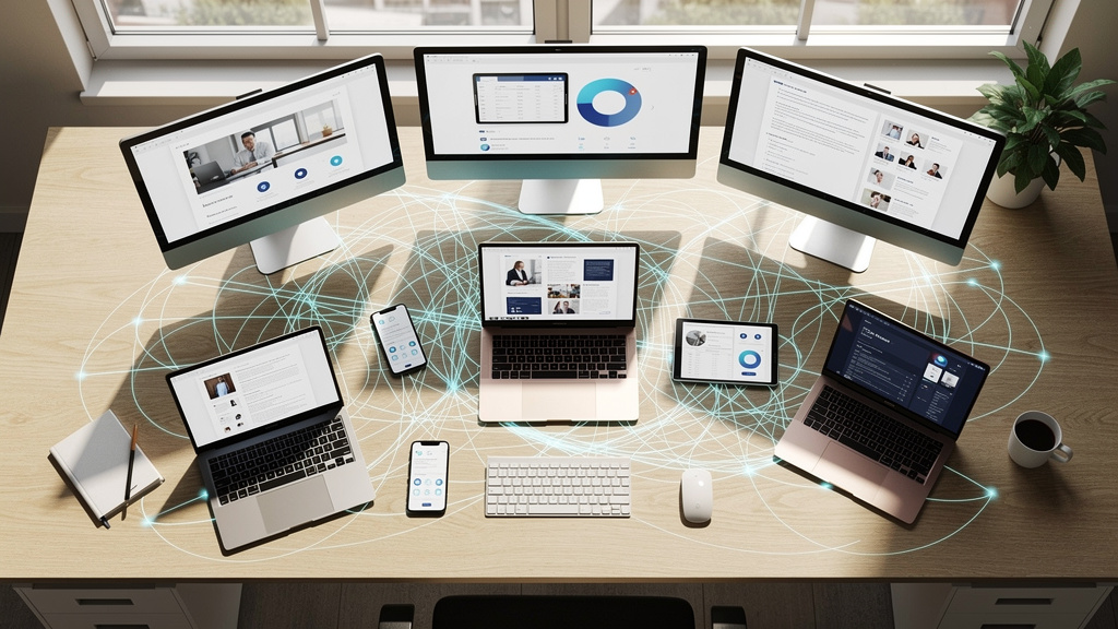 Various connected devices showing modern endpoint ecosystem